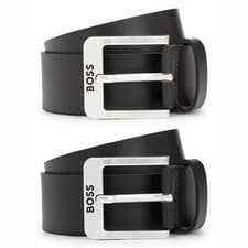 Image of BOSS Belt - BOSS Jemio SZ40 Leather Belt - Black, Dark Brown - 50512795 - BNWT