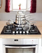 Image of Stellar Labs 7000 S7C4D 5 Piece Saucepan Set with Glass Draining Lids