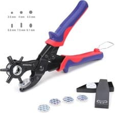 Image of WORKPRO Leather Hole Punch Belt Hole Puncher with 6 Holes Multi Sized for Belts