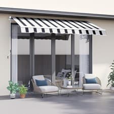 Image of Garden Patio Manual Awning Canopy Shelter Retractable 4 Size 5Colour Refurbished