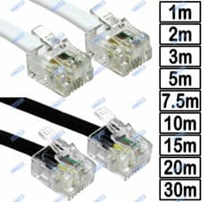 Image of RJ11 to RJ11 ADSL ROUTER Cable TELEPHONE Lead for SKY BT PHONE BROADBAND LOT