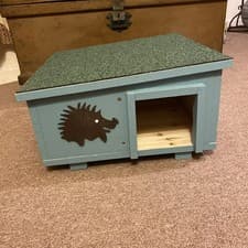 Image of Wooden Hedgehog House & Hibernation Shelter Feeding Station with 2 Chambers