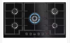 Image of AEG HKB95450NB 8000 Series 90cm 5-Burner Gas-on-Glass Hob, Black