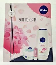 Image of Nivea Women Soft Rose Rainbow Clay Shower Gel Cream Lip Balm Gift Set