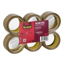 Image of Scotch Secure Seal Packaging Tape Brown 50 mm x 66 m 6 Roll/Pack