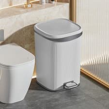 Image of Kitchen Home Pedal bin 15 Litre Trash Dustbin Rubbish Waste Bins Garbage Can