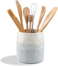 Image of Ceramic Kitchen Utensil Holder, Cooking Utensils Pot for Countertop Organisation