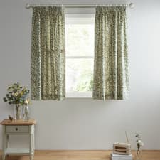 Image of Morris & Co. Willow Bough Pair Lined Pencil Pleat Curtains Green W167 Drop 182cm