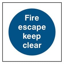 Image of Fire Escape Keep Clear Sign or Sticker | FPRV0005
