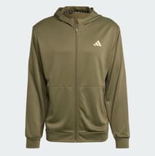 Image of Adidas Green Training Essentials Seasonal Training Full-Zip Hoodie Size Large