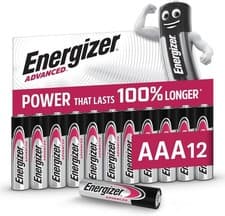Image of Energizer Advanced AAA Batteries (Pack of 12) 1.5 V Alkaline Batteries Powerful