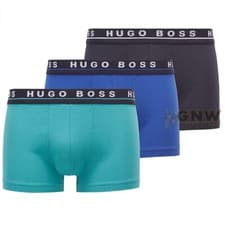 Image of HUGO BOSS MEN'S LOGO 3 Pack TRUNKS/BOXER COTTON STRETCH XL New