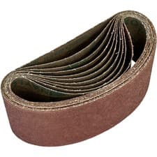 Image of 5 PACK - 100mm x 620mm Sanding Belts - 36 Grit Aluminium Oxide Cloth Backed