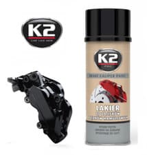 Image of BLACK BRAKE CALIPER PAINT K2 High GLOSS & TEMPERATURE 260C CLAMP SPRAY 400ml