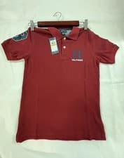 Image of Tommy Hilfiger Maroon Kids Polo Shirt New With Tags Size Small 8/10