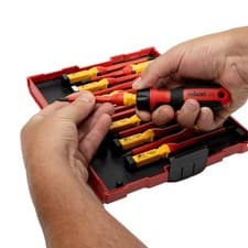 Image of 13pc Interchangeable Screwdriver Set VDE 1000V Electrician Pack Rolson