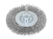 Image of BlueSpot Tools Flat Steel Wire Wheel Brush 75mm x 6mm Arbor