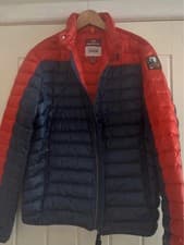 Image of Parajumpers Sheen Jacket BNWT Size L Red Navy Down Puffer Coat Mens RRP £300+