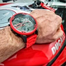 Image of NEW DIESEL MENS WATCH DZ7370 XL 57MM RED SILICONE BRACELET & GREY DIAL GENUINE