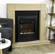 Image of Zanussi ZEFIST1003B Electric Inset Fire Stove Wall Mounted Fireplace 2000w Black