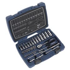 Image of Sealey AK8990 Socket Set 33pc 1/4"Sq Drive 6pt WallDrive® Metric