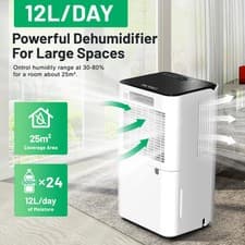 Image of OYAJIA 12L Dehumidifier for Mould Home Damp Mould Laundry Drying Quiet 36dB UK