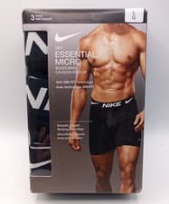 Image of Nike Essential Men’s 3-Pack Micro Boxer Briefs Black Size Large