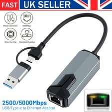 Image of 5Gbps USB C to Ethernet Adapter 5000Mbps Type-C 3.1 to RJ45 Network Converter