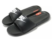 Image of NIKE Women's Victori One Slide, Black White Black, Size 8 Enhanced Comfort