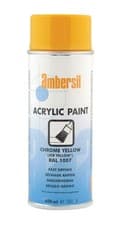 Image of Ambersil 20556 Acrylic Paint RAL1007 JCB Yellow 400ML 6 Pack