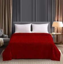 Image of Ribbed Throw Soft Warm Faux Fur Blanket Sofa Bed Chair Fleece Small Large