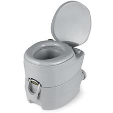 Image of 20L Portable Toilet w/ Flush Pump 150kg Capacity Compact Dual Outlet Commode