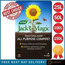 Image of JACKS MAGIC COMPOST ALL PURPOSE PLANT SOIL BEDDING PLANTS NEW 25L 50L WESTLAND 