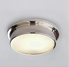 Image of Aviemore Frosted Bathroom Flush to Ceiling Light 30cm Chrome IP44 For Home Decor
