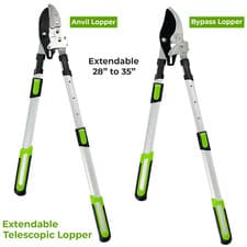 Image of Telescopic Ratchet Anvil Bypass Loppers Tree Branch Cutter Pruner C50 Blade