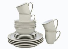 Image of Denby Pottery - Linen - 16 Piece Dinner Set