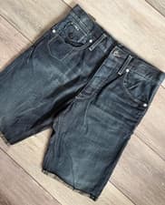 Image of G-STAR RAW MEN'S DARK BLUE MORRIS TAPERED 3301 DENIM SHORTS - 30" - NEW & TAGS