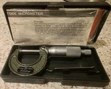 Image of 2X Vintage Mitutoyo 103-137 Outside Micrometers 0-25mm 0.01mm Original Box X2