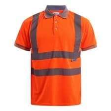 Image of Hi Viz Vis Polo T-Shirt High Visibility Reflective Tape Safety Security Work Top