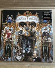 Image of Michael Jackson - Dangerous - red and black swirl vinyl Double LP