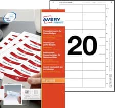 Image of Avery Printable Inserts, 75x27mm, Quick & Clean Separation (7527)