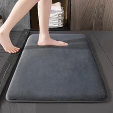 Image of Super Absorbent Bath Mat Anti Slip Coral Velvet Bathroom Floor Door Mat
