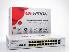 Image of 24-Port PoE+ Gigabit Network Switch 150W Unmanaged UKVISION Rack Mountable