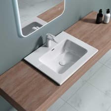 Image of Durovin Bathroom Basin Vanity Stone Resin Semi Recessed Sink & Plug 600/900mm