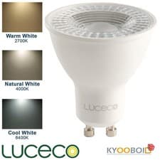 Image of Luceco GU10 5W LED Dimmable Bulb Warm, Natural and Cool White 2700K 4000K 6000K