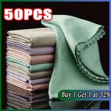 Image of 50x Reusable Soft Microfiber Cleaning Cloth for Glasses and Screen Lens Cleaner