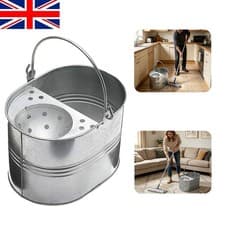 Image of 13L Large Metal Mop Bucket with Handle for Home Office General Cleaning Kitchen 