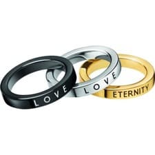 Image of Calvin Klein 3 Rings Love & Eternity Size P Bnwt