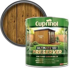 Image of Cuprinol Ultimate Garden Wood Preserver | Wax Enriched Formula | Golden Oak 8L