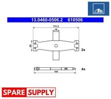 Image of ACCESSORY KIT, DISC BRAKE PAD ATE 13.0460-0506.2